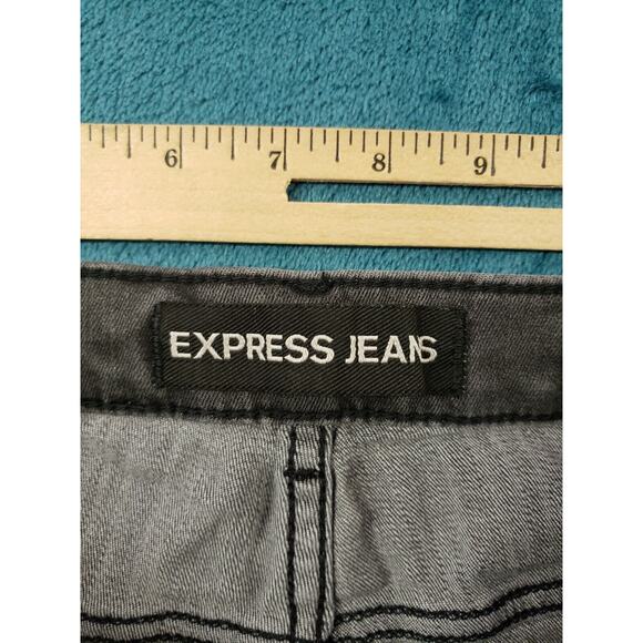 Express Jeans Sz 8 Womens Black Ankle Legging Ladies Stretch Denim Pants - Picture 6 of 10